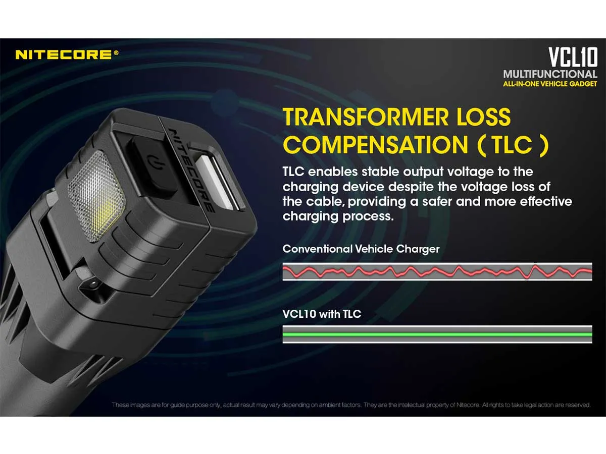 Nitecore - VCL10 Multifunctional Quickcharge 3.0 All-in-One Vehicle Gadget