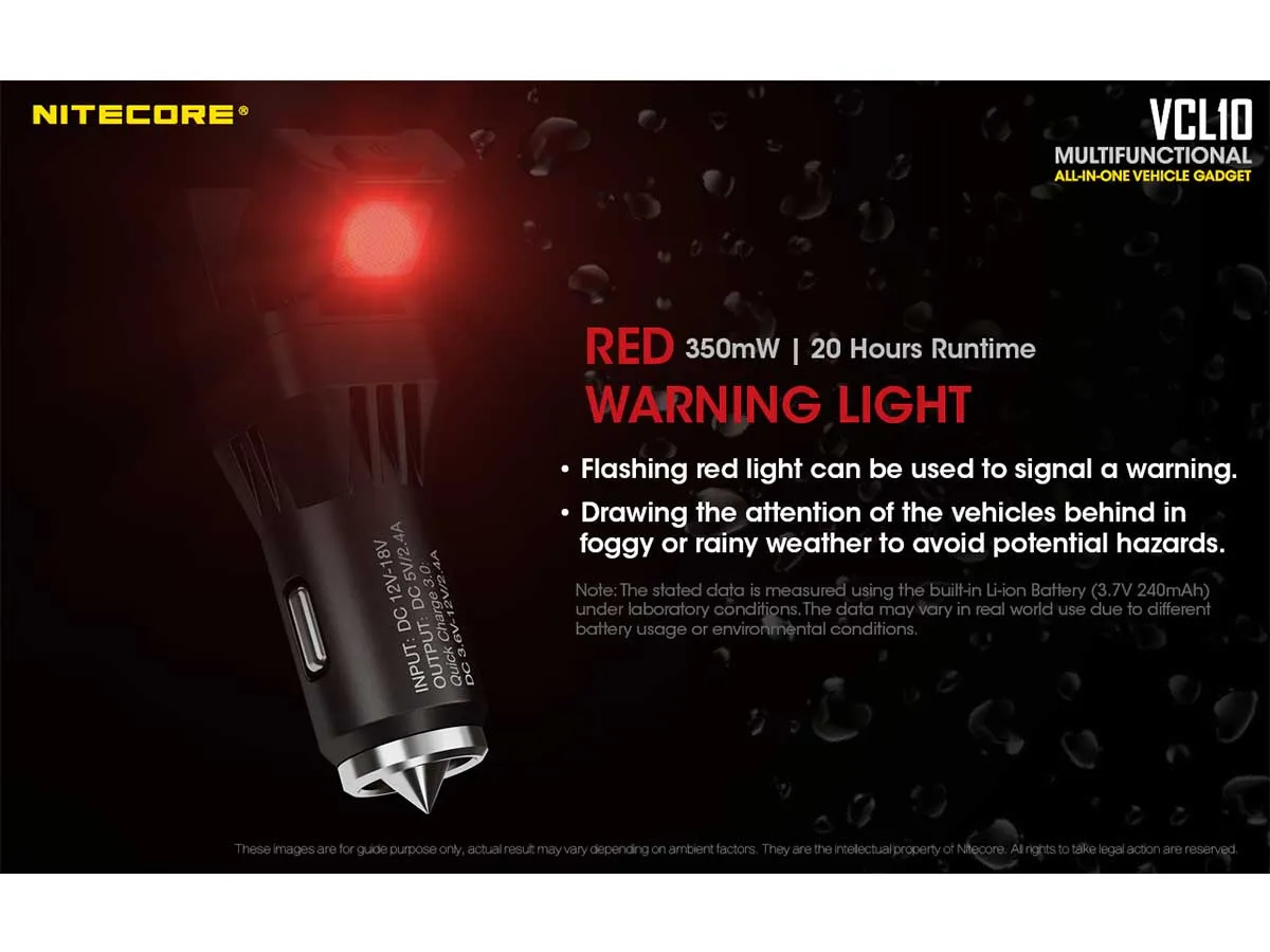 Nitecore - VCL10 Multifunctional Quickcharge 3.0 All-in-One Vehicle Gadget