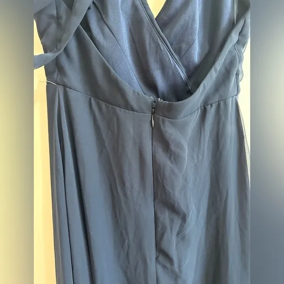 NWT Birdy Grey Moni Chiffon Convertible Bridesmaid Dress in Navy, Small, pockets