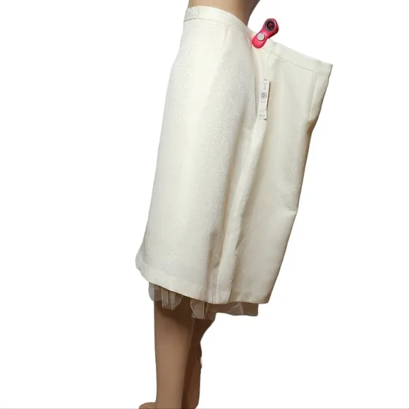 NWT i.e woman ivory mesh skirt