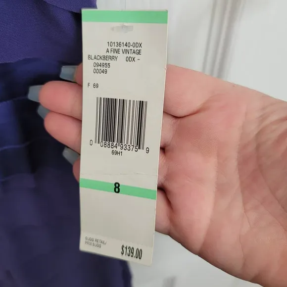 NWT Jones New York Cobalt Blue Tiered Sleeveless Midi Formal Dress Size 8