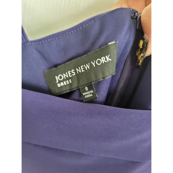 NWT Jones New York Cobalt Blue Tiered Sleeveless Midi Formal Dress Size 8