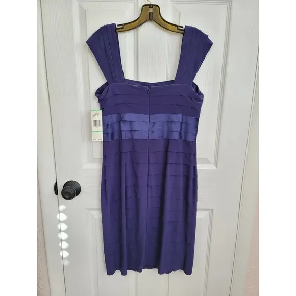 NWT Jones New York Cobalt Blue Tiered Sleeveless Midi Formal Dress Size 8