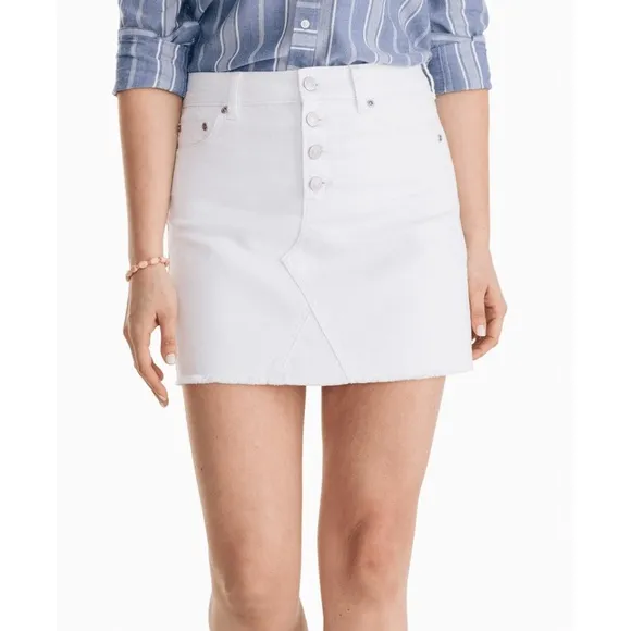 NWT Southern Tide Gabriela White Denim Skirt Size 30