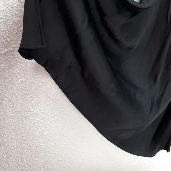 NWT WILFRED Wera Black Satin Midi Slip Dress LBD Cami