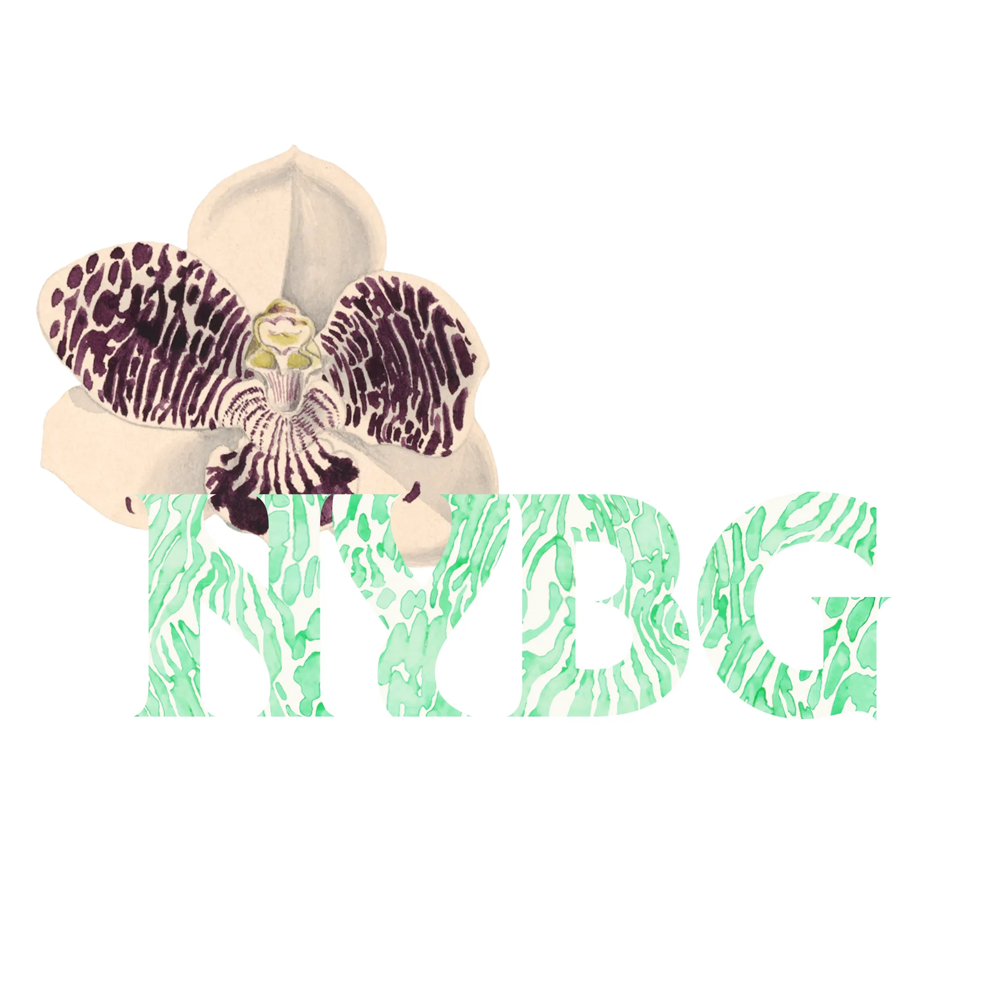 NYBG Orchid Logo Denim Tote