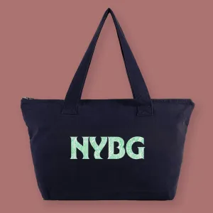 NYBG Orchid Logo Denim Tote