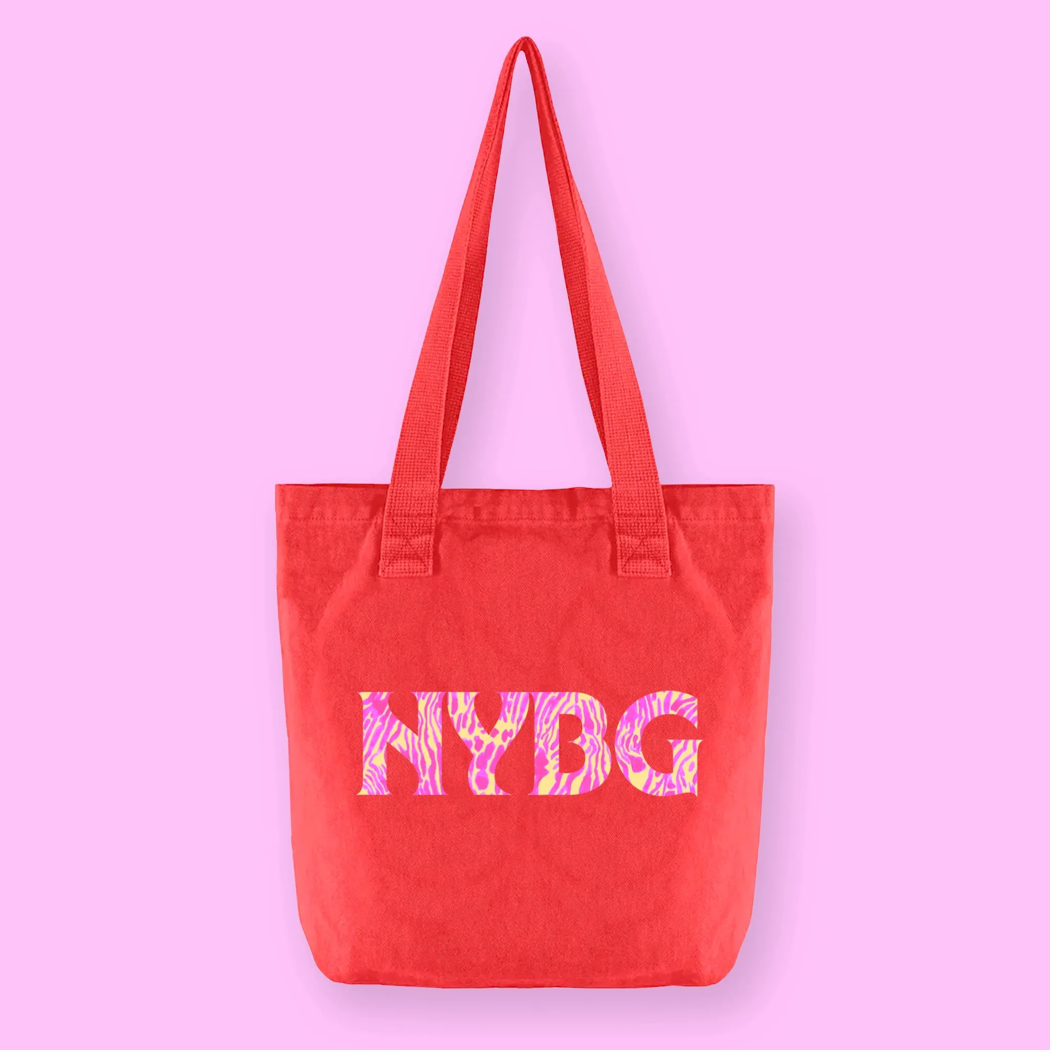 NYBG Red Patterned Logo Tote