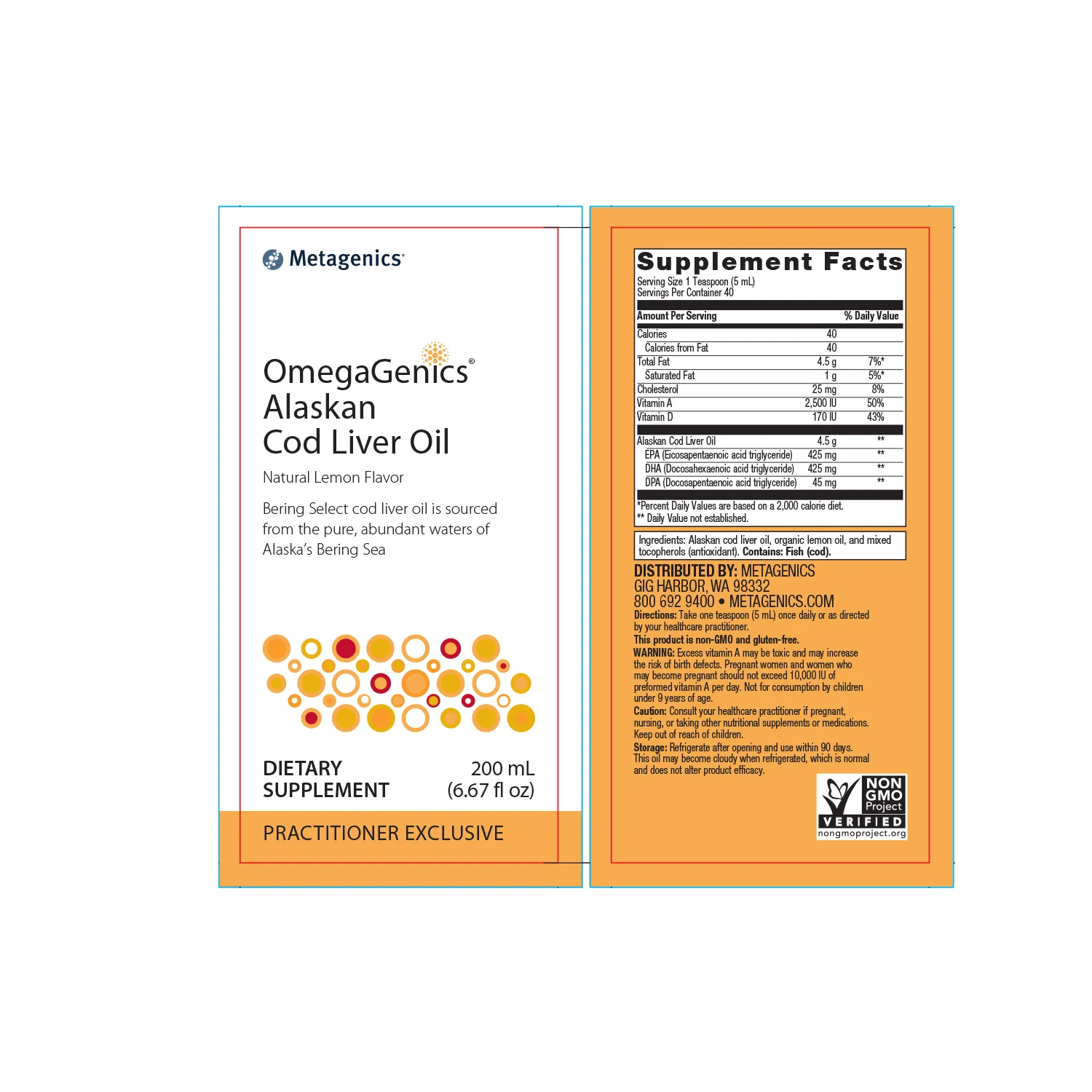 OmegaGenics® Alaskan Cod Liver Oil <br>Bering Select cod liver oil is sourced from the pure, abundant waters of Alaska’s Bering Sea
