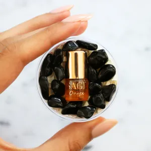 Onyx Perfume Oil Concentrate Mini Rollie with Gemstones by Sage