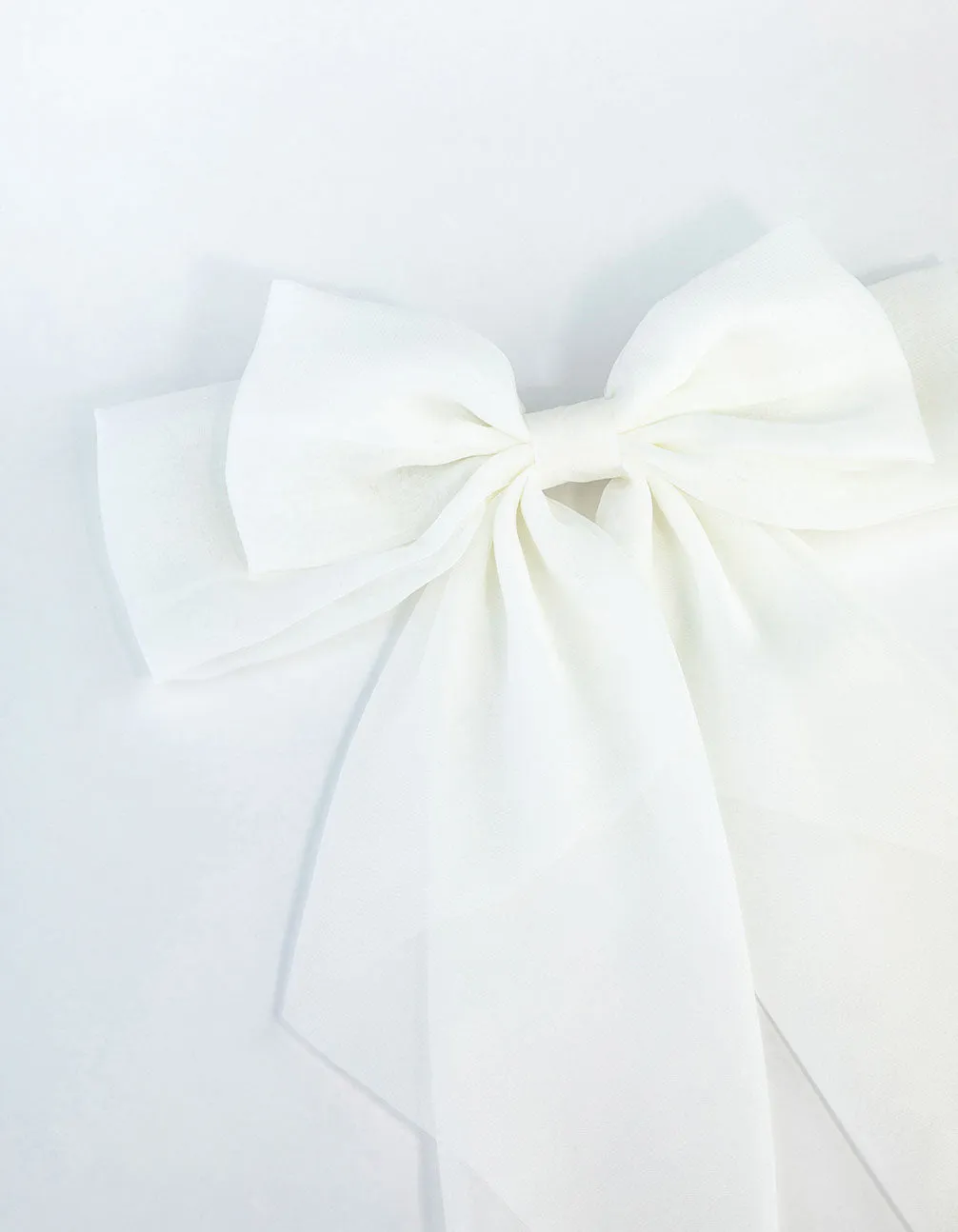 Opaque Draped Fabric Bow Clip