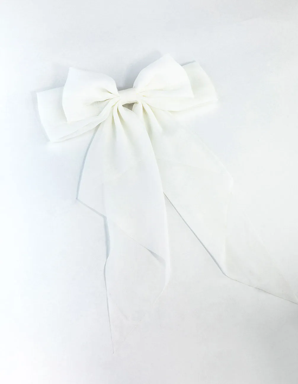Opaque Draped Fabric Bow Clip