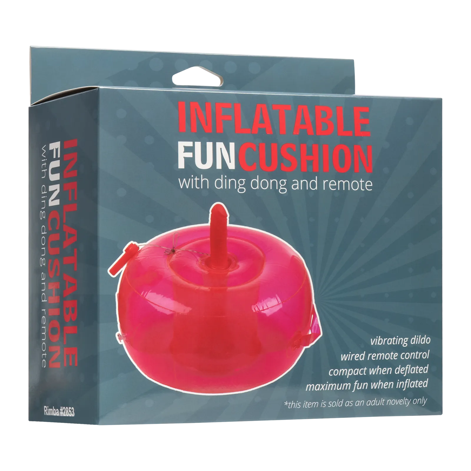 Opblaasbare Dildo Poef Cushion - met Ding Dong en afstandsbediening - Roze