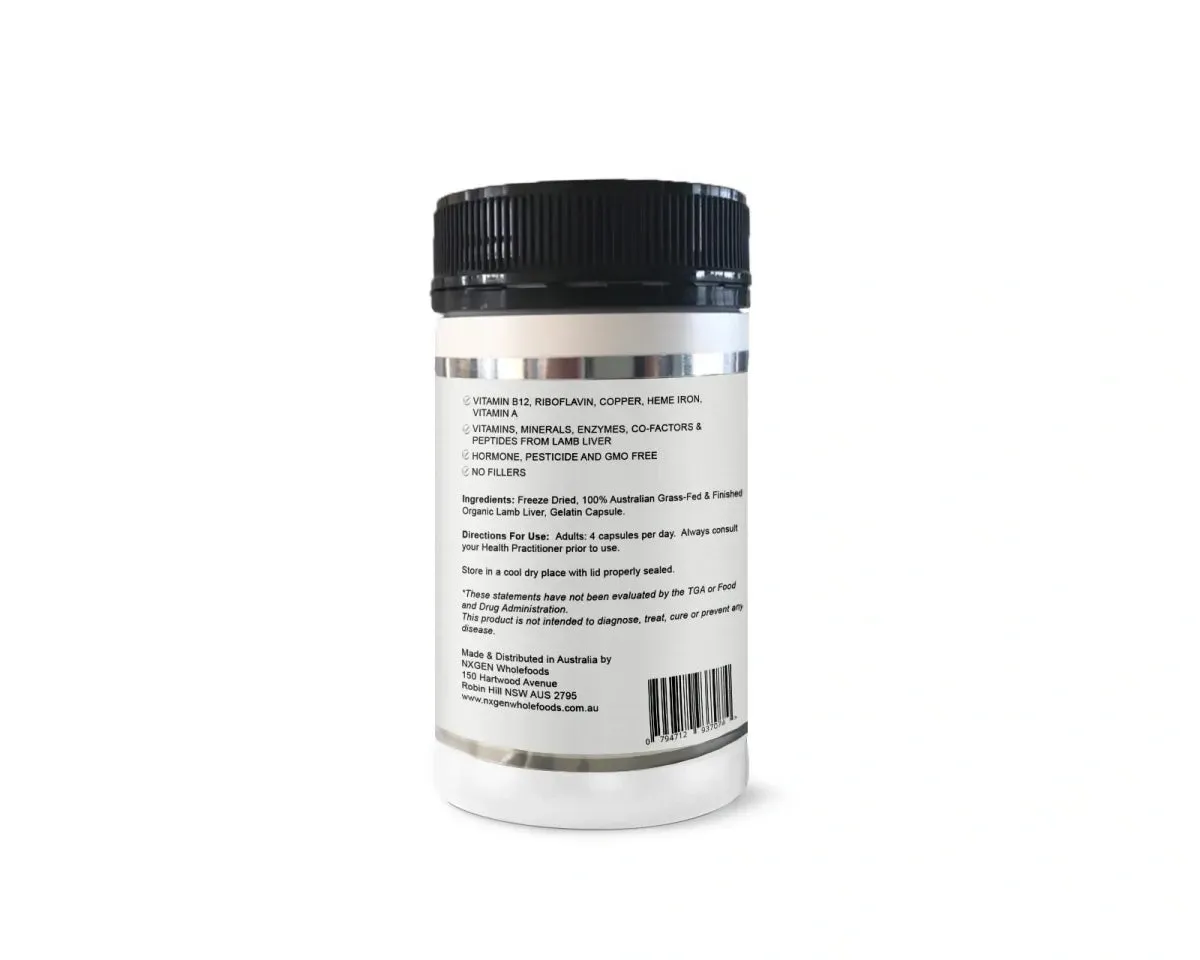 Organic Lamb Liver Capsules - 160 Capsules