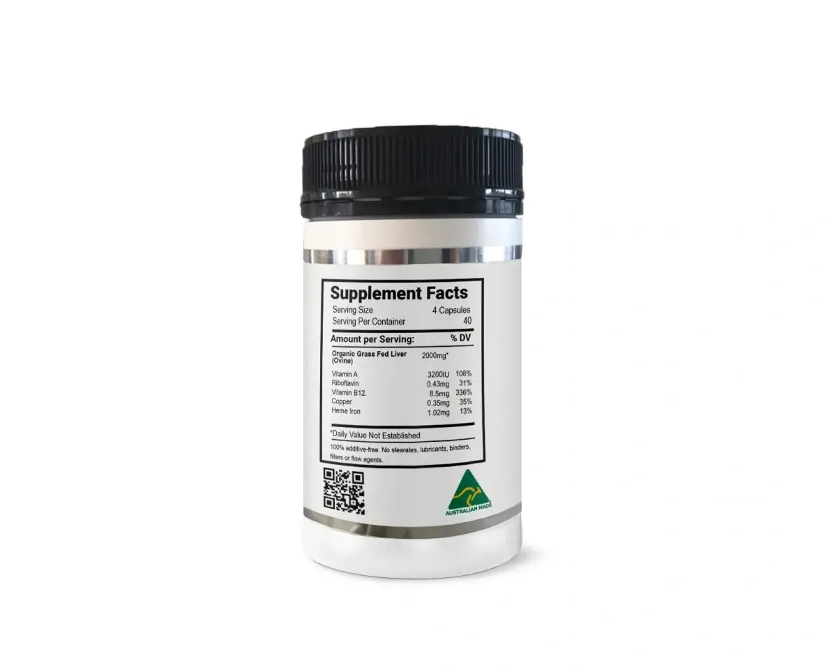 Organic Lamb Liver Capsules - 160 Capsules