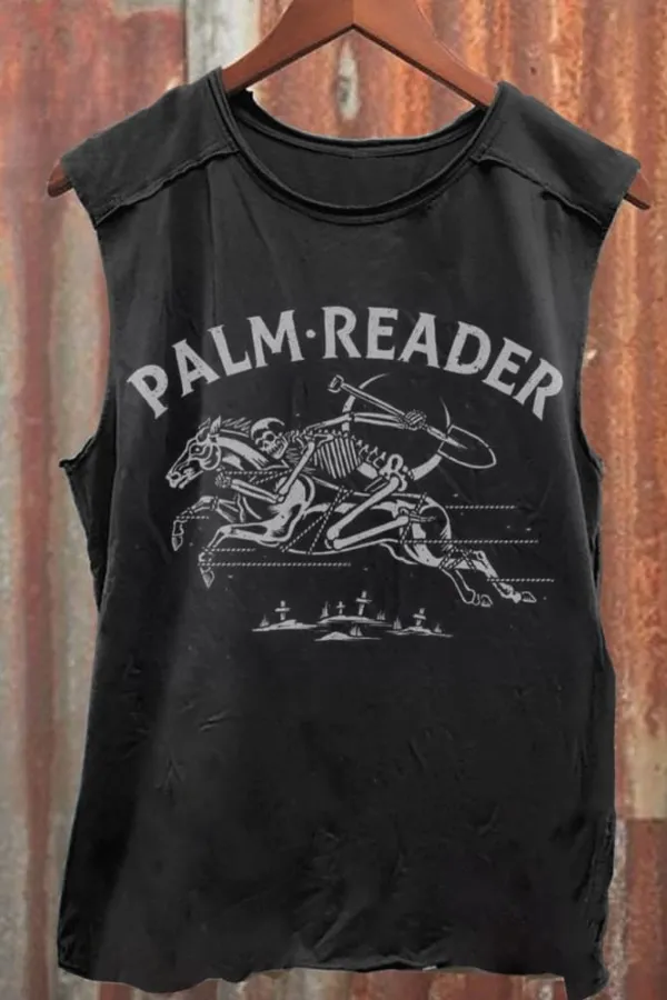 Palm Reader Art Print 100% Cotton Casual Tank Top