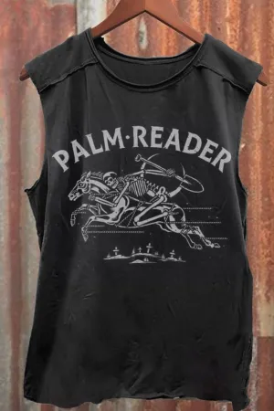 Palm Reader Art Print 100% Cotton Casual Tank Top