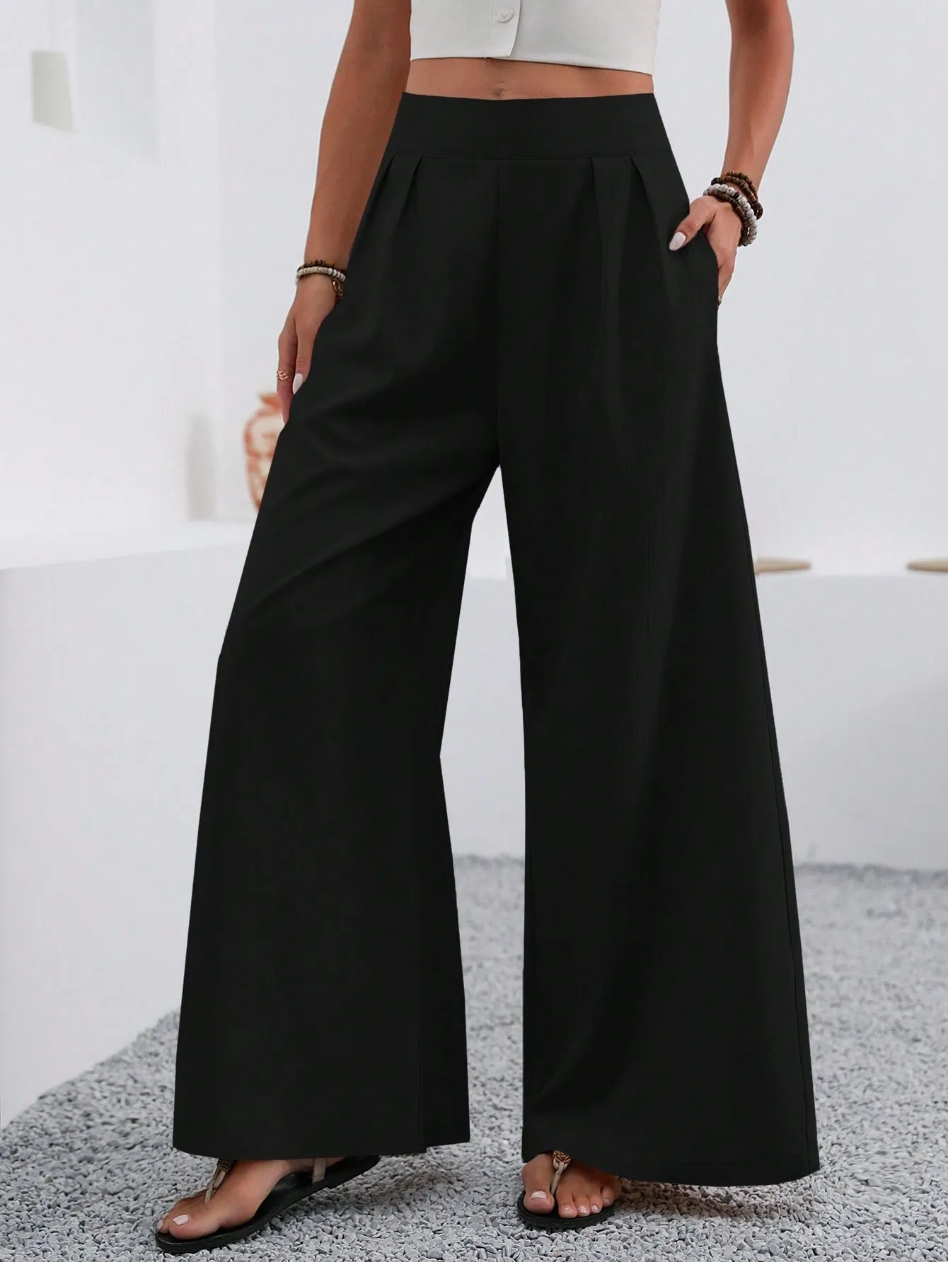 Pantalones Anchos Elegantes de Cherry Vibes en