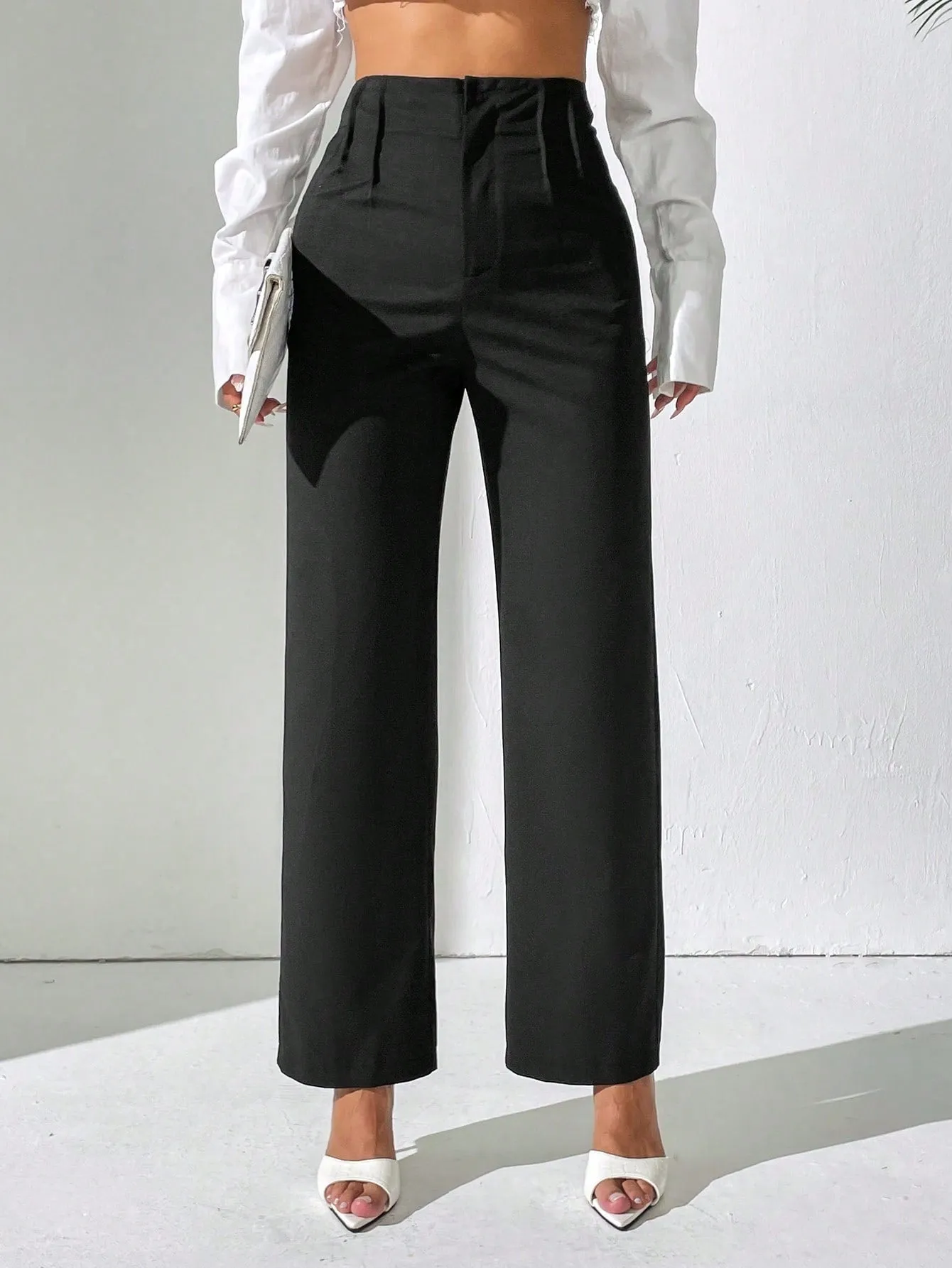 Pantalones rectos plisados para mujer en Cherry Vibes