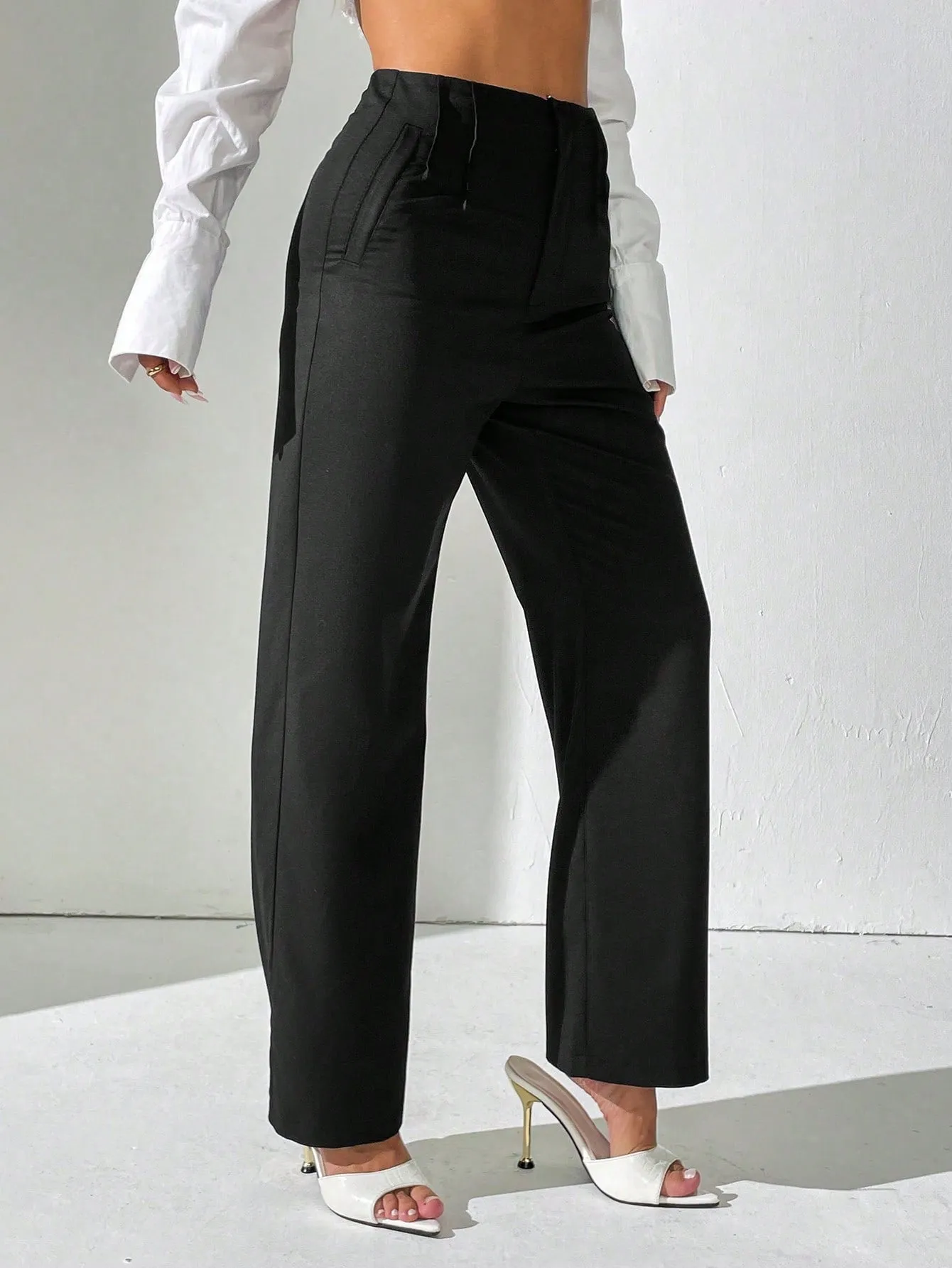 Pantalones rectos plisados para mujer en Cherry Vibes
