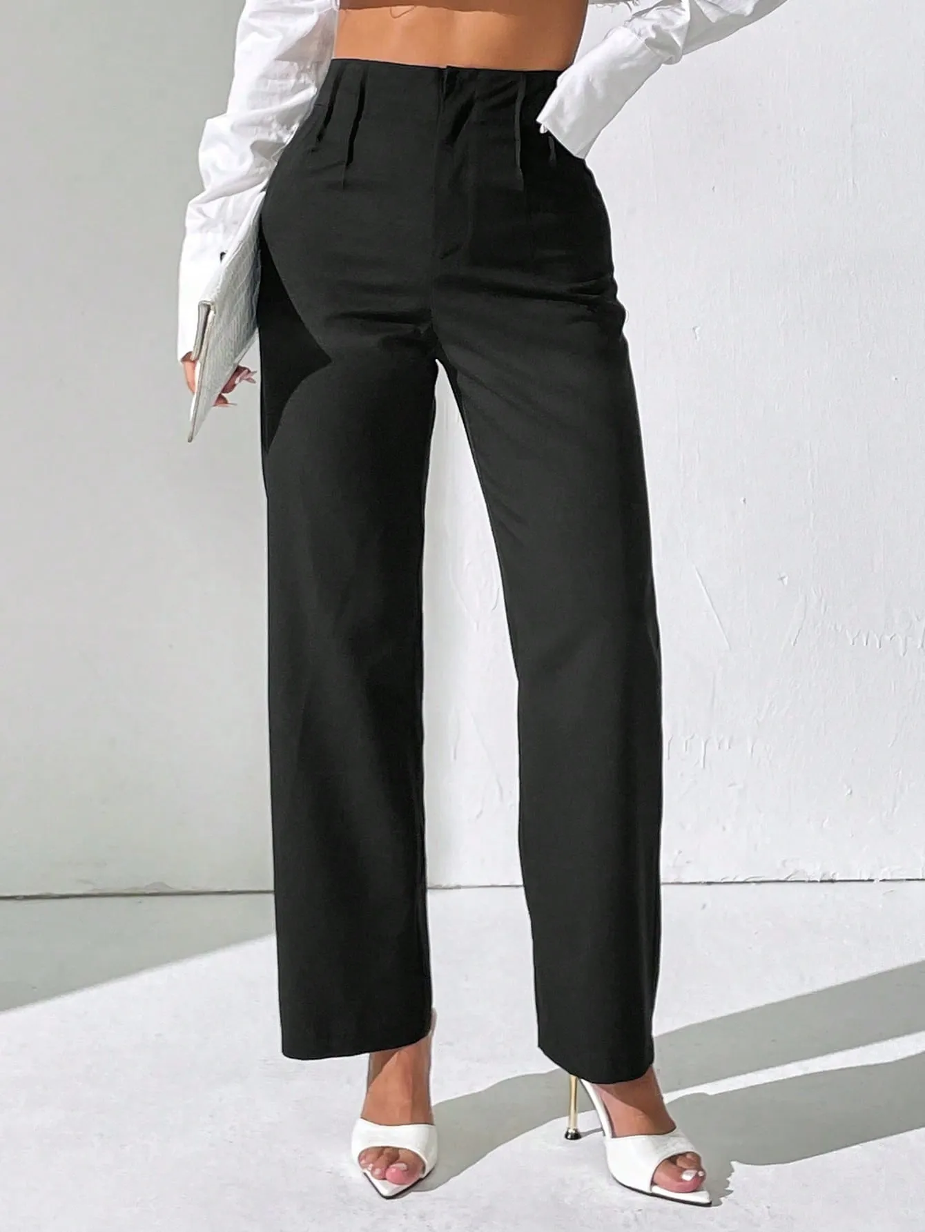 Pantalones rectos plisados para mujer en Cherry Vibes