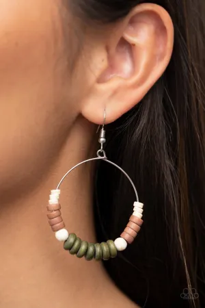 Paparazzi Earthy Esteem - Green Earrings