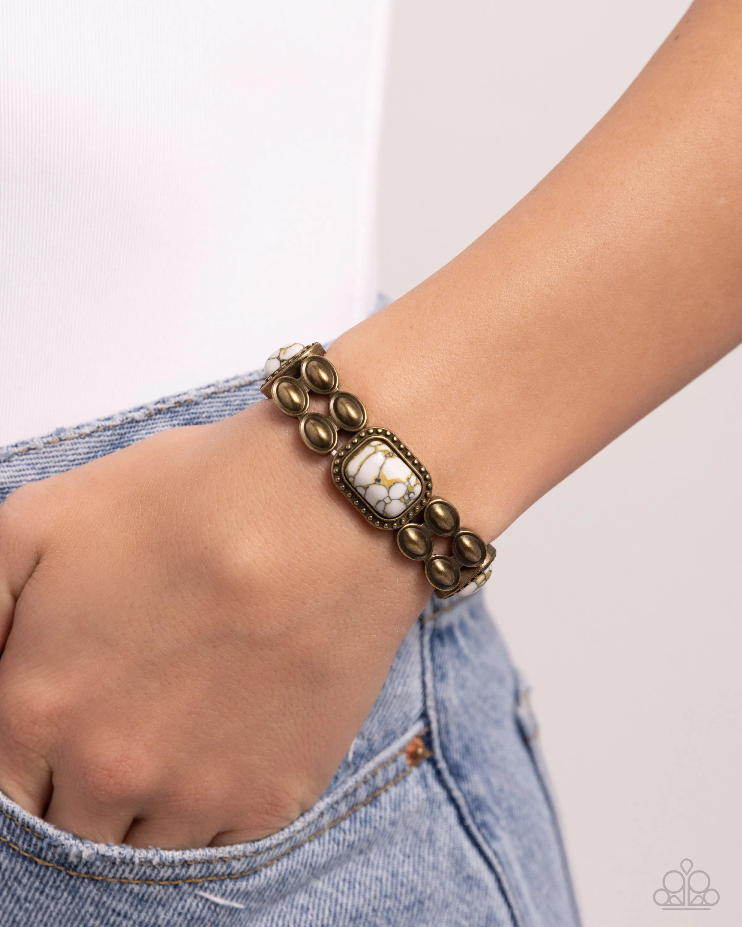 Paparazzi Rustic Recognition Necklace Brass & Earthy Ease Bracelet Brass