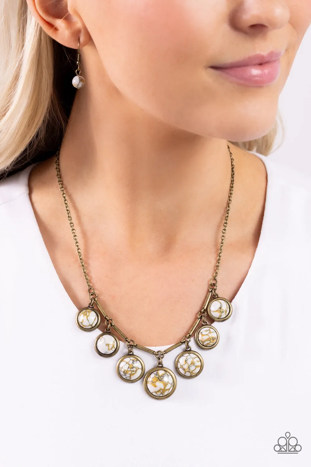 Paparazzi Rustic Recognition Necklace Brass & Earthy Ease Bracelet Brass