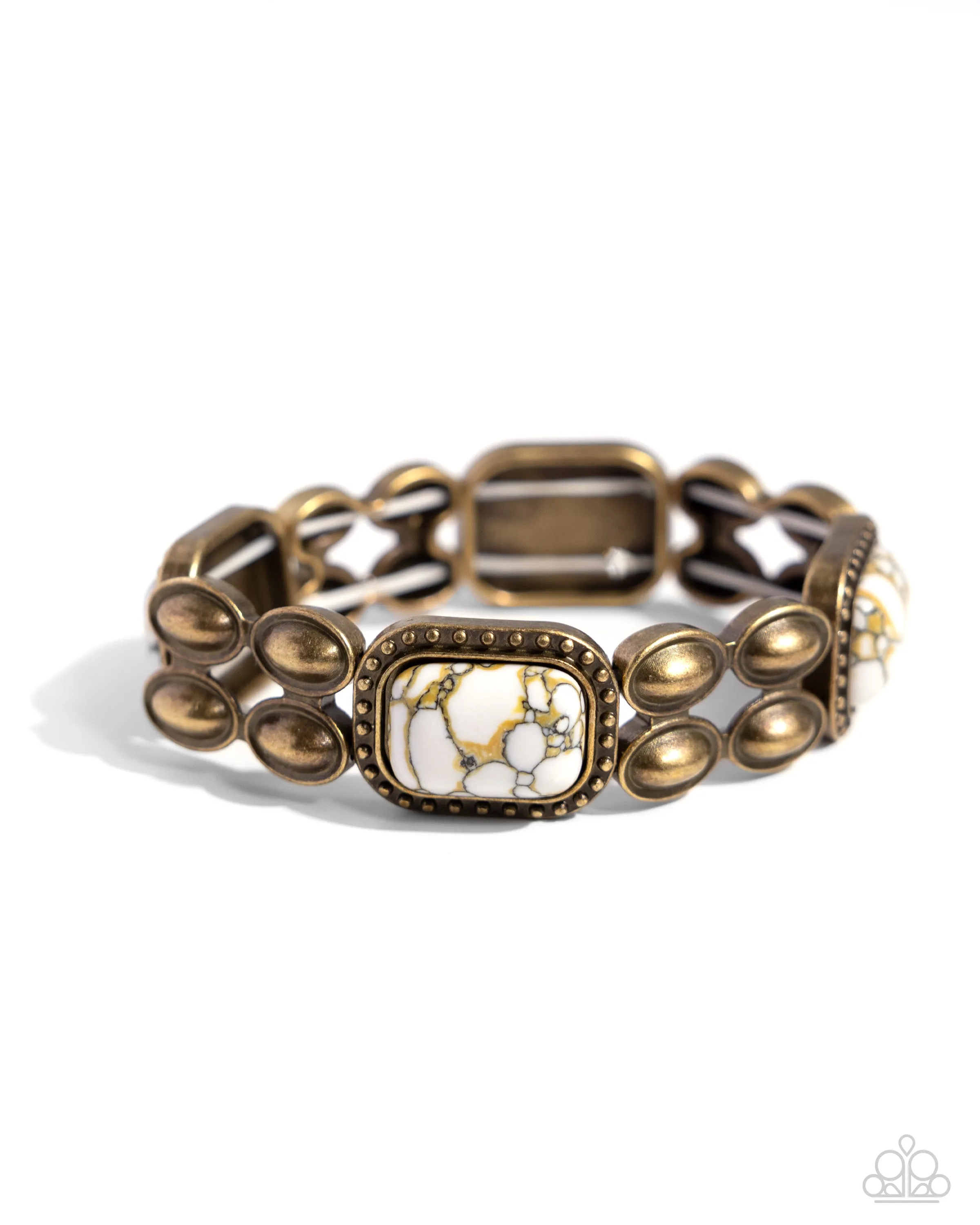 Paparazzi Rustic Recognition Necklace Brass & Earthy Ease Bracelet Brass