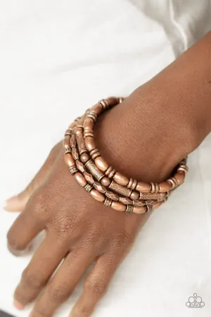 Paparazzi Texture Throwdown - Copper Coil Bracelet
