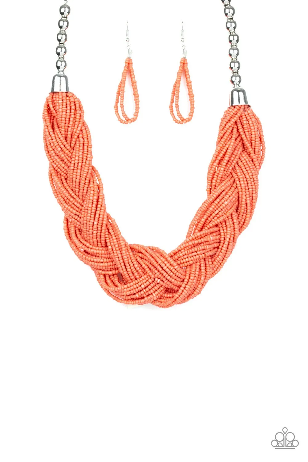 Paparazzi The Great Outback - Orange Seed Bead Necklace