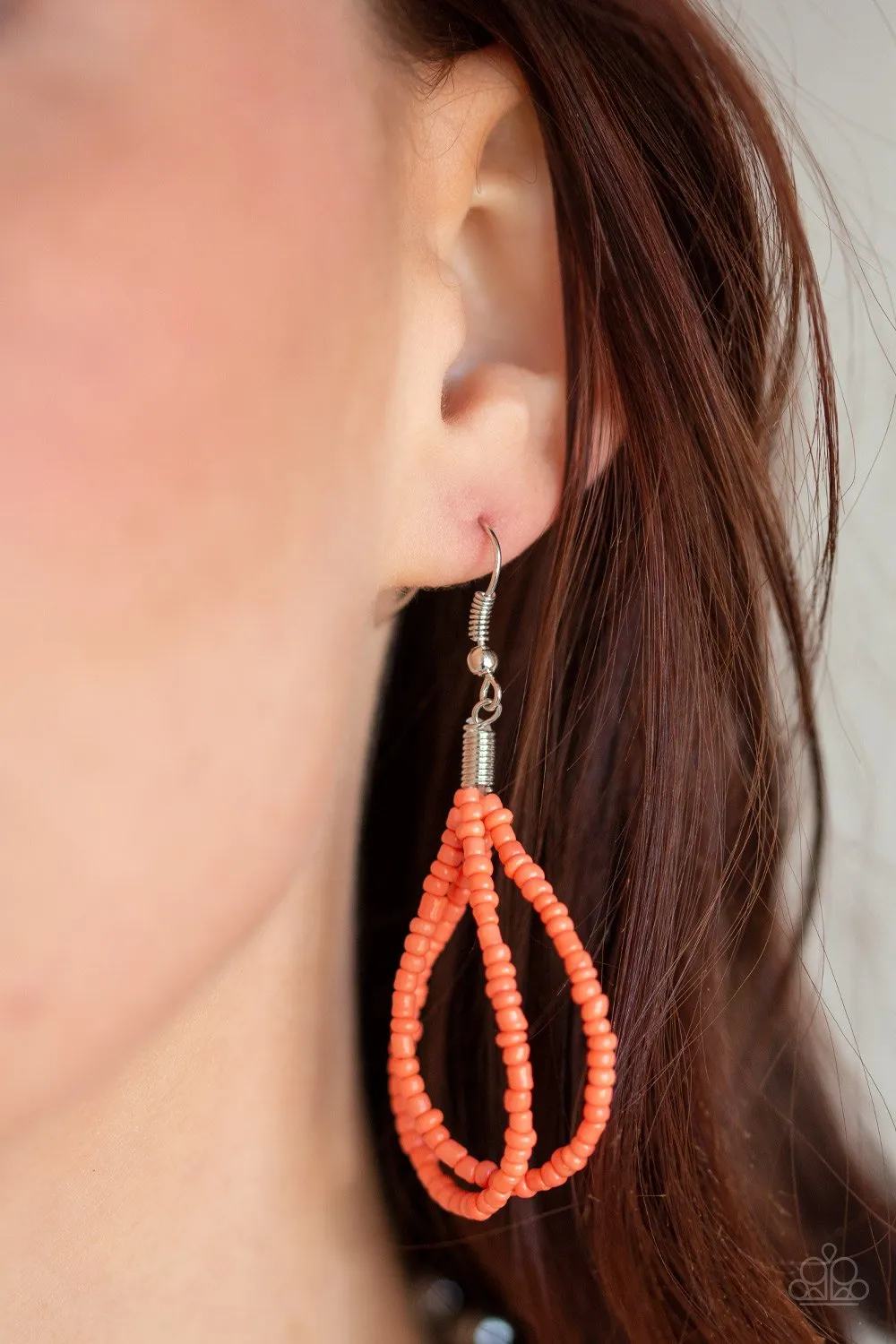 Paparazzi The Great Outback - Orange Seed Bead Necklace