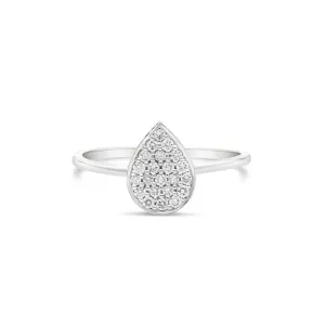 Pavé Diamond Pear Ring