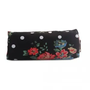 PC - Miss Lulu Canvas Pencil Case Flower Polka Dot Black