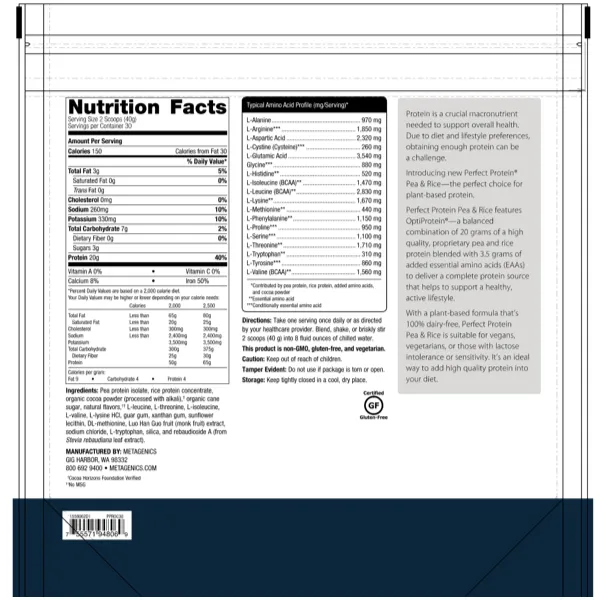Perfect Protein® Pea & Rice <br>Featuring OptiProtein®, a balanced combination of proprietary pea and rice protein with added BCAAs