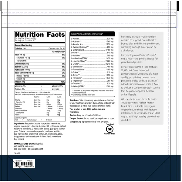 Perfect Protein® Pea & Rice <br>Featuring OptiProtein®, a balanced combination of proprietary pea and rice protein with added BCAAs