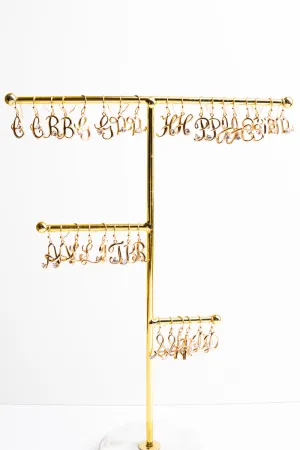 Personal Best Goldtone and Crystal Initial Earrings