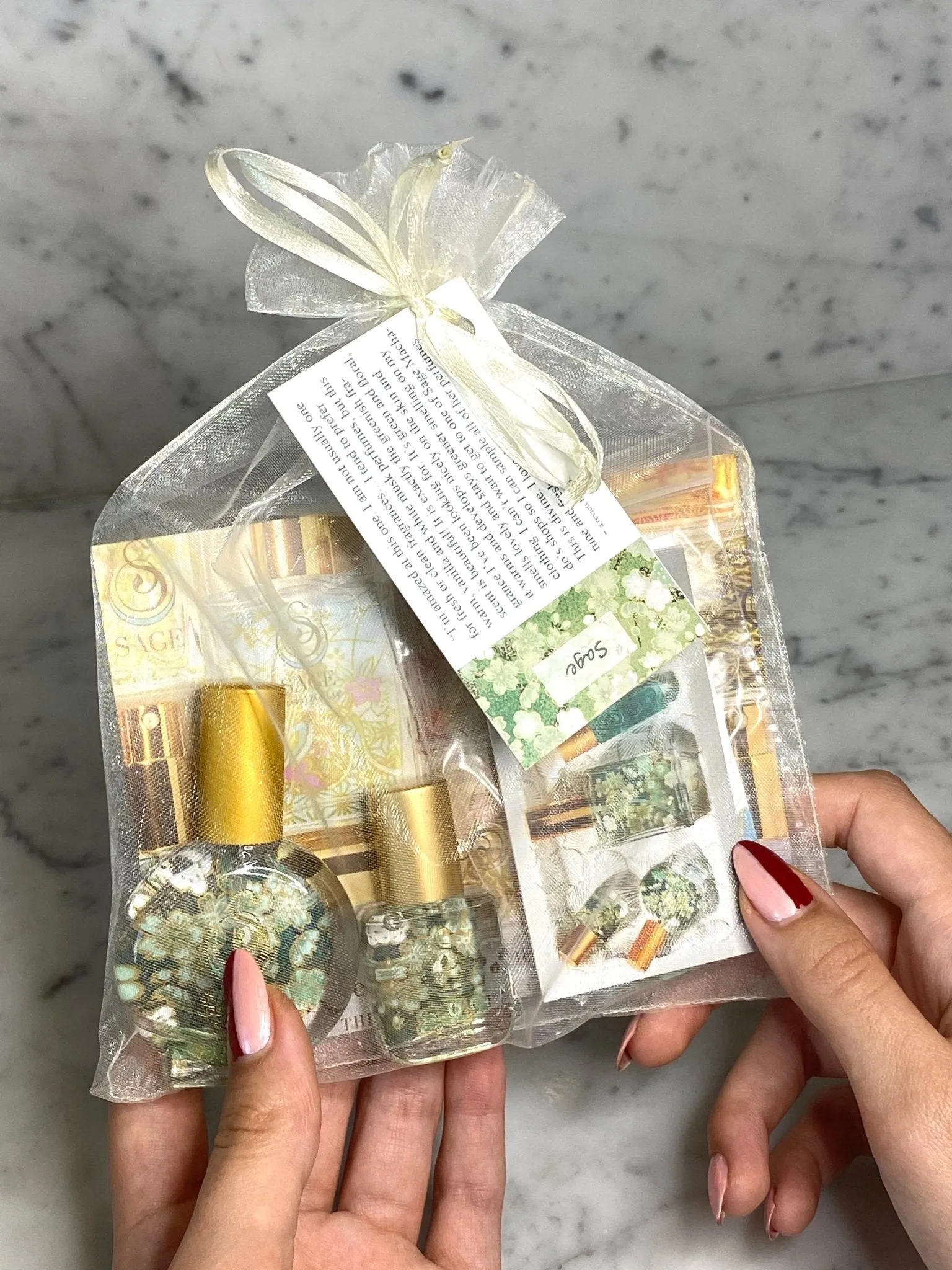 PETITE DUO ~ AMBER Organic Perfume Oil Extract Roll-On and Organic Eau de Toilette Mini Gift Set by Sage