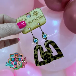 Pink Panache Leopard Heart Earrings