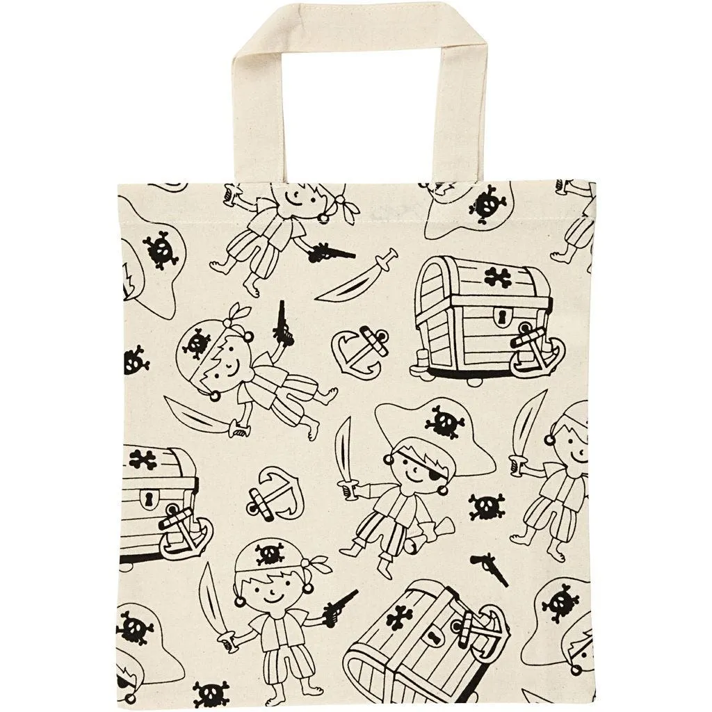 Pirate SWAG Shopping Tote Bag Pre-Printed Motifs 100% Cotton 27.5x30cm