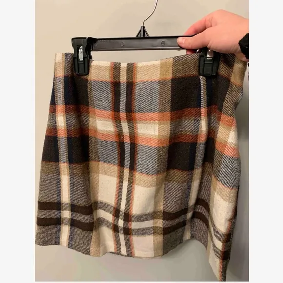 Plaid Mini Skirt High Waisted