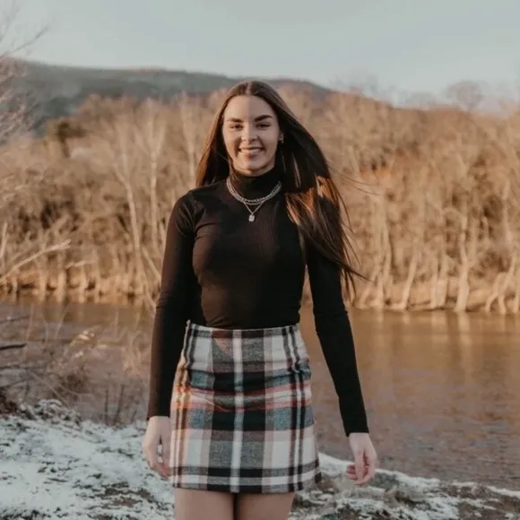 Plaid Mini Skirt High Waisted