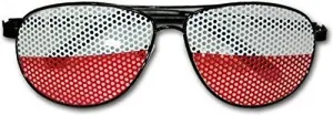 Polska White and Red Soccer Fan Day Shades Sunglasses