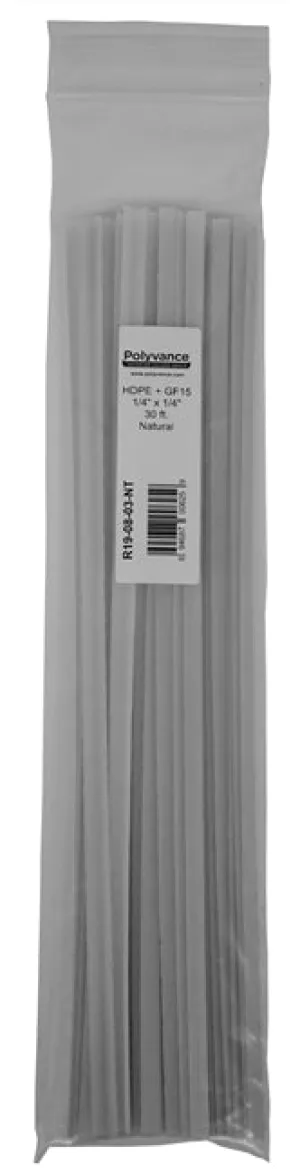 Polyvance R19-08-03-NT Natural HDPE   GF15 Plastic Welding Strips, 1/4"x1/4", 30'