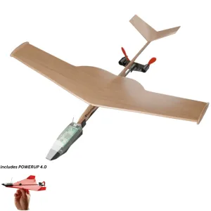 Powerup 4.0   Balsa Wood Kit - Smartphone Controlled Paper Airplane