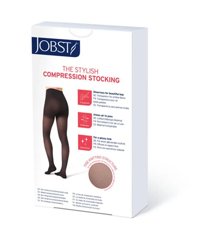 PR/1 JOBST ULTRASHEER WOMEN, THIGH HIGH W/SIL LACE BAND, 20-30MMHG, XL, ESPRESSO, CLOSED TOE