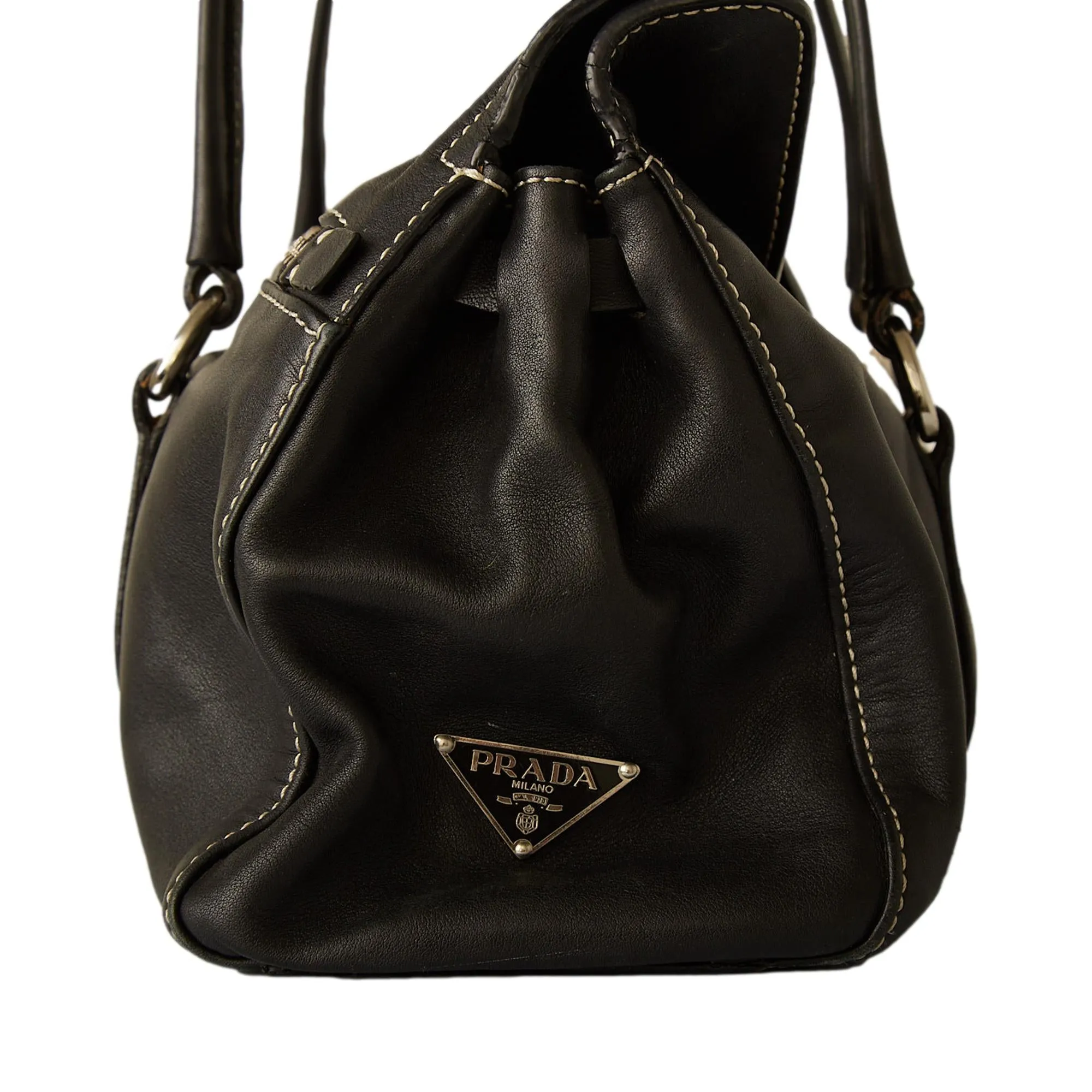 Prada Black Buckle Shoulder Bag