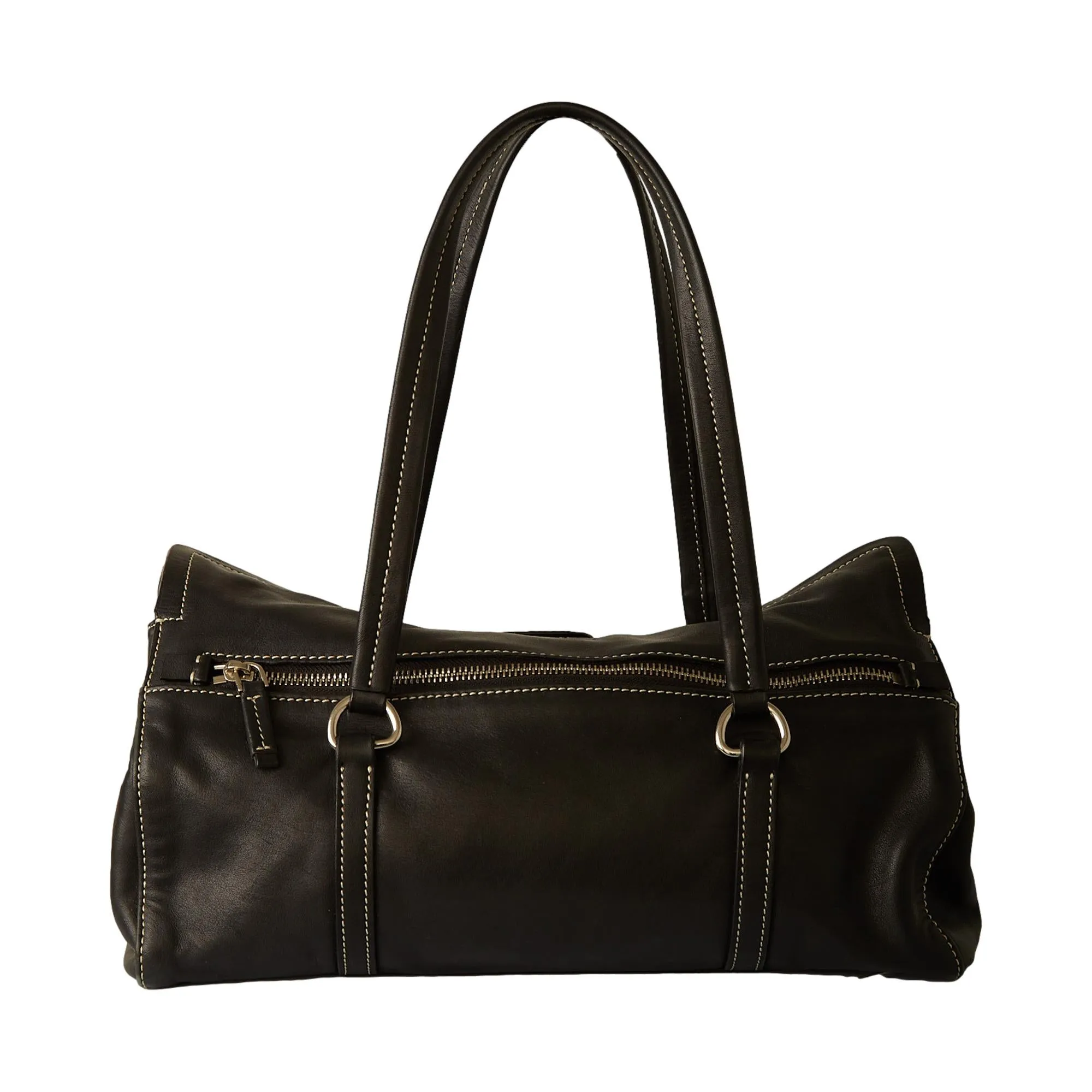 Prada Black Buckle Shoulder Bag
