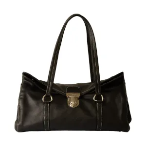 Prada Black Buckle Shoulder Bag