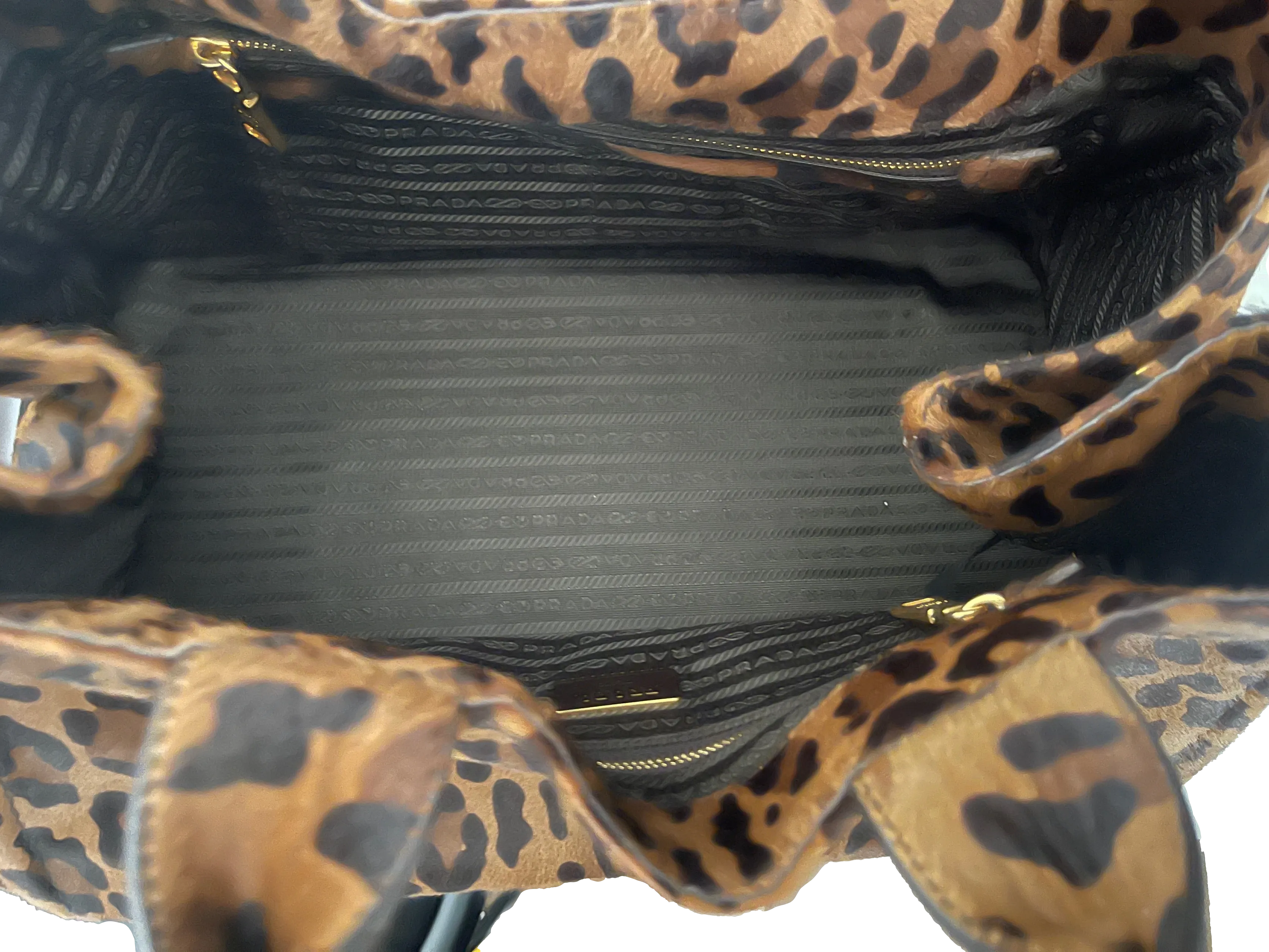 Prada Cheetah Print Calf Hair Top Handle Bag
